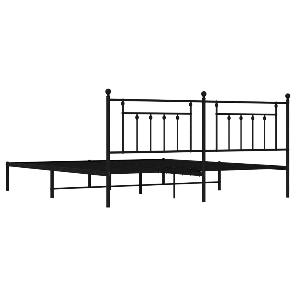 Giroletto con Testiera in Metallo Nero 200x200 cm | homemem39