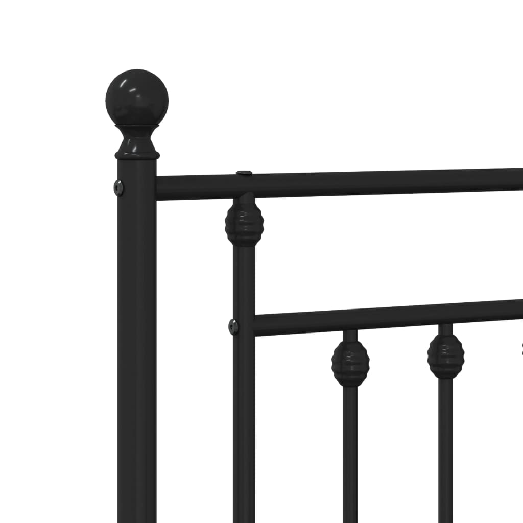 Giroletto con Testiera in Metallo Nero 200x200 cm | homemem39