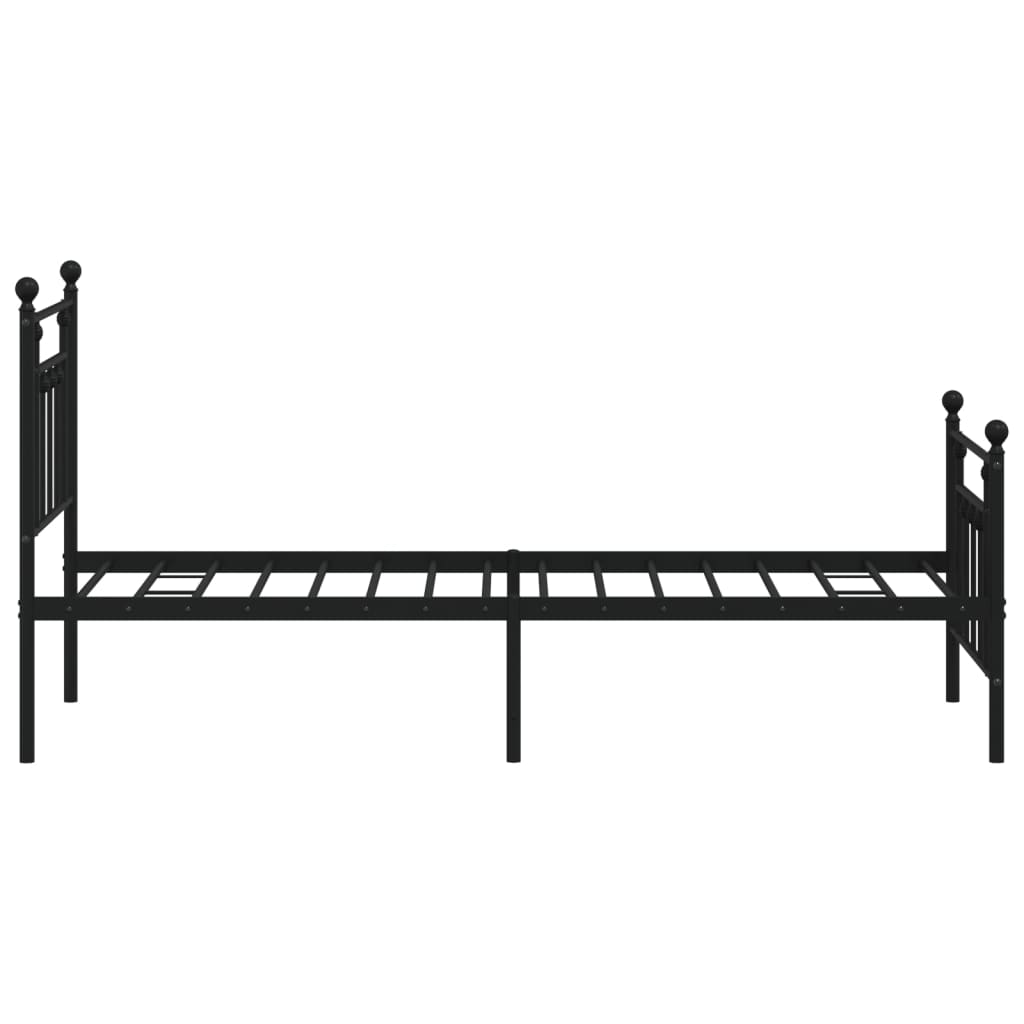 Giroletto con Testiera e Pediera Metallo Nero 75x190 cm | homemem39
