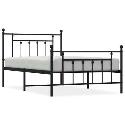 Giroletto con Testiera e Pediera Metallo Nero 107x203 cm