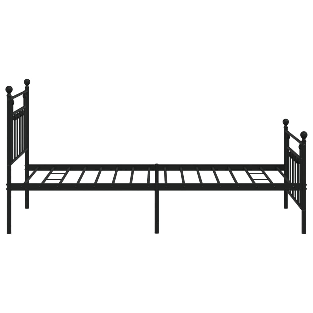 Giroletto con Testiera e Pediera Metallo Nero 107x203 cm