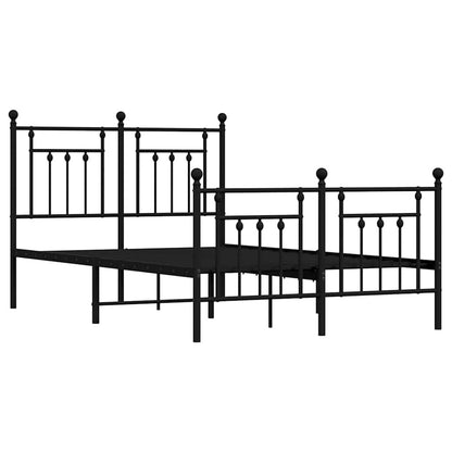 Giroletto con Testiera e Pediera Metallo Nero 120x190 cm | homemem39