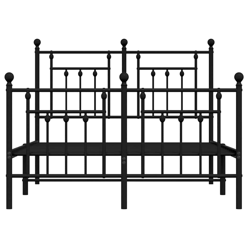 Giroletto con Testiera e Pediera Metallo Nero 120x190 cm