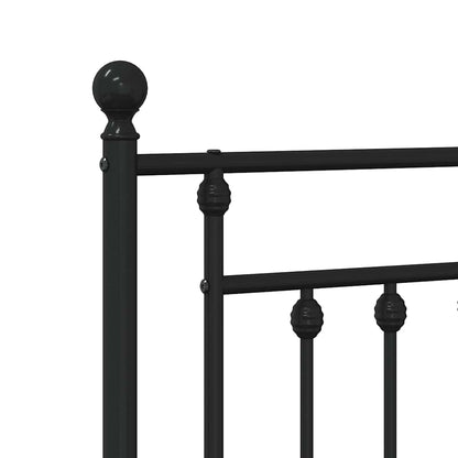 Giroletto con Testiera e Pediera Metallo Nero 120x190 cm | homemem39