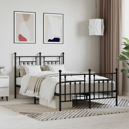 Giroletto con Testiera e Pediera Metallo Nero 120x190 cm | homemem39