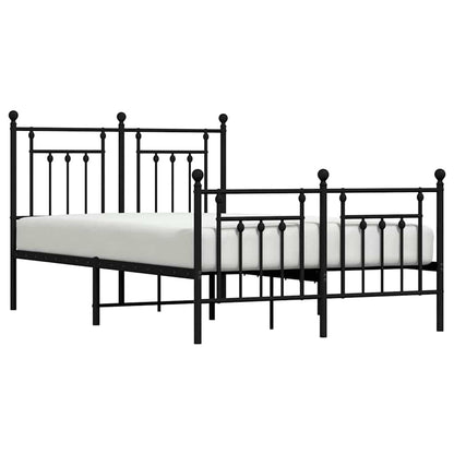 Giroletto con Testiera e Pediera Metallo Nero 135x190 cm | homemem39