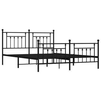 Giroletto senza Materaso con Pediera in Metallo Nero 180x200 cm