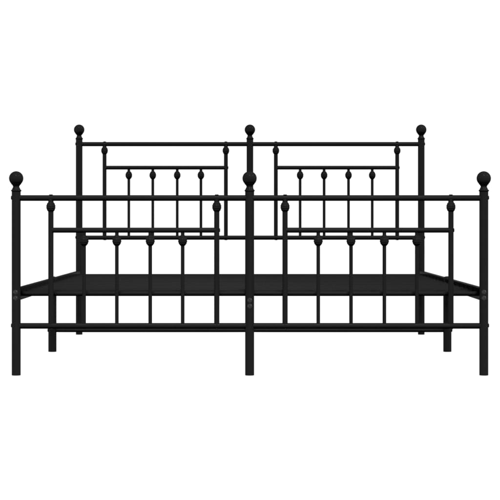 Giroletto senza Materaso con Pediera in Metallo Nero 180x200 cm