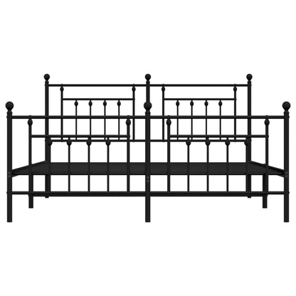 Giroletto senza Materaso con Pediera in Metallo Nero 180x200 cm