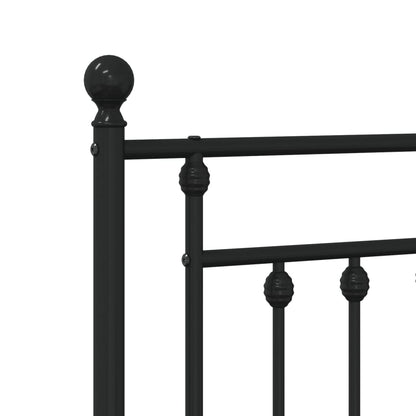 Giroletto senza Materaso con Pediera in Metallo Nero 180x200 cm