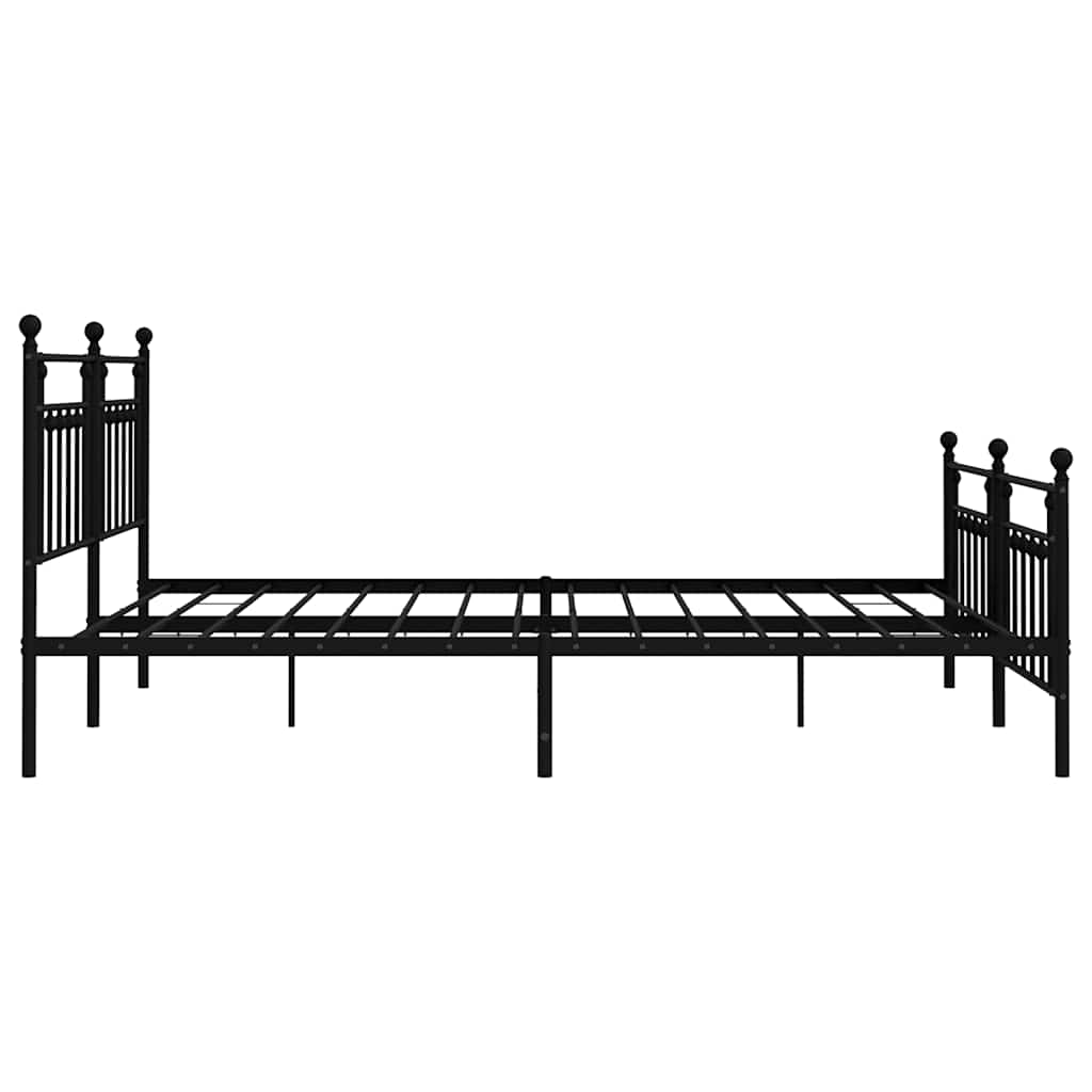 Giroletto con Testiera e Pediera Metallo Nero 193x203 cm | homemem39