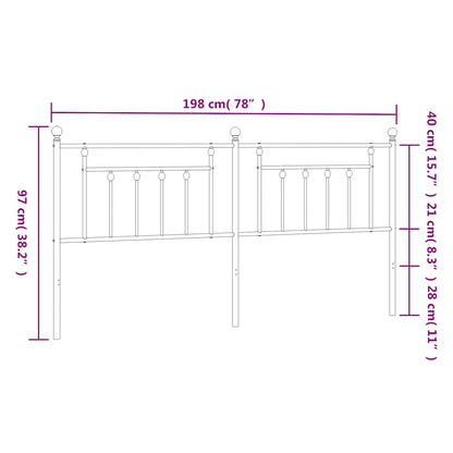 Testiera di Ricambio in Metallo Nero 193 cm | homemem39