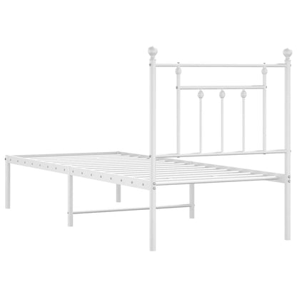Giroletto senza Materaso con Testiera Metallo Bianco 75x190 cm