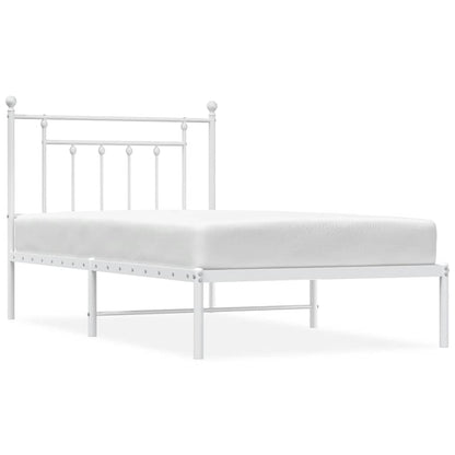Giroletto con Testiera Metallo Bianco 100x190 cm | homemem39