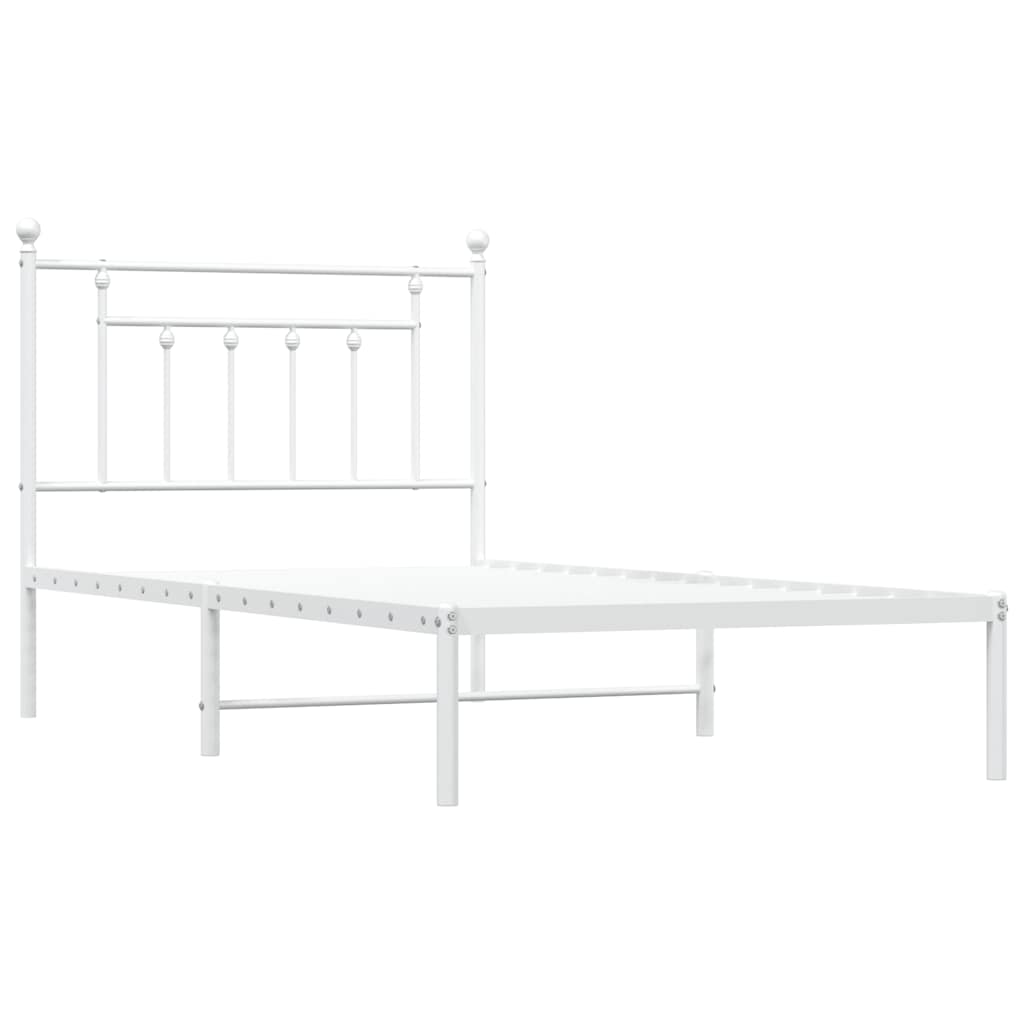 Giroletto con Testiera Metallo Bianco 100x190 cm | homemem39