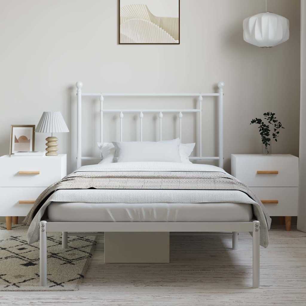 Giroletto con Testiera Metallo Bianco 100x190 cm | homemem39