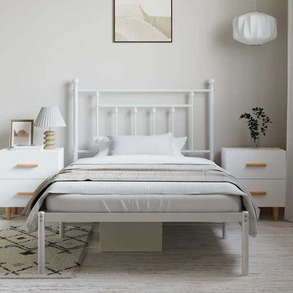 Giroletto con Testiera Metallo Bianco 100x190 cm | homemem39