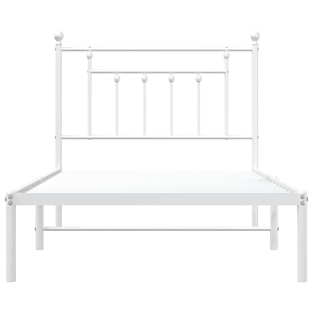 Giroletto con Testiera Metallo Bianco 100x190 cm | homemem39