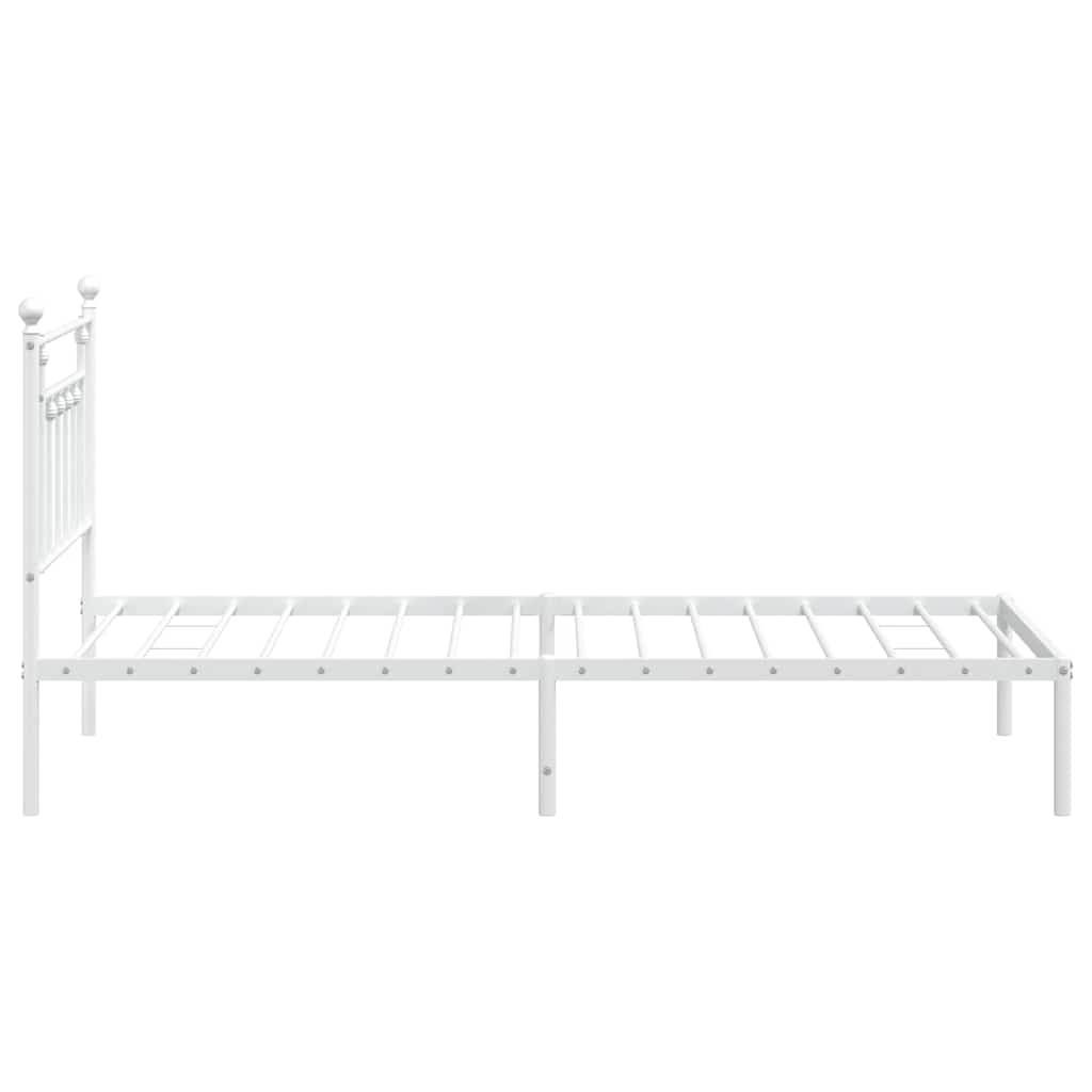 Giroletto con Testiera Metallo Bianco 100x190 cm | homemem39