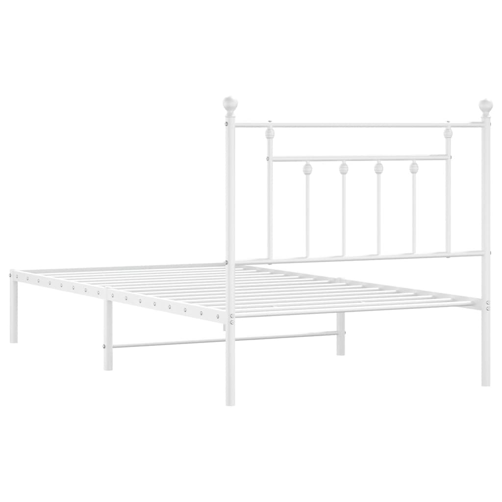 Giroletto con Testiera Metallo Bianco 100x190 cm | homemem39