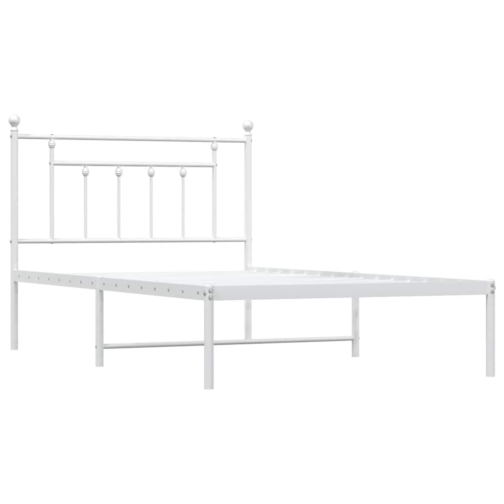 Giroletto con Testiera Metallo Bianco 100x200 cm | homemem39