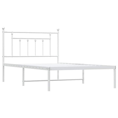 Giroletto con Testiera Metallo Bianco 100x200 cm | homemem39