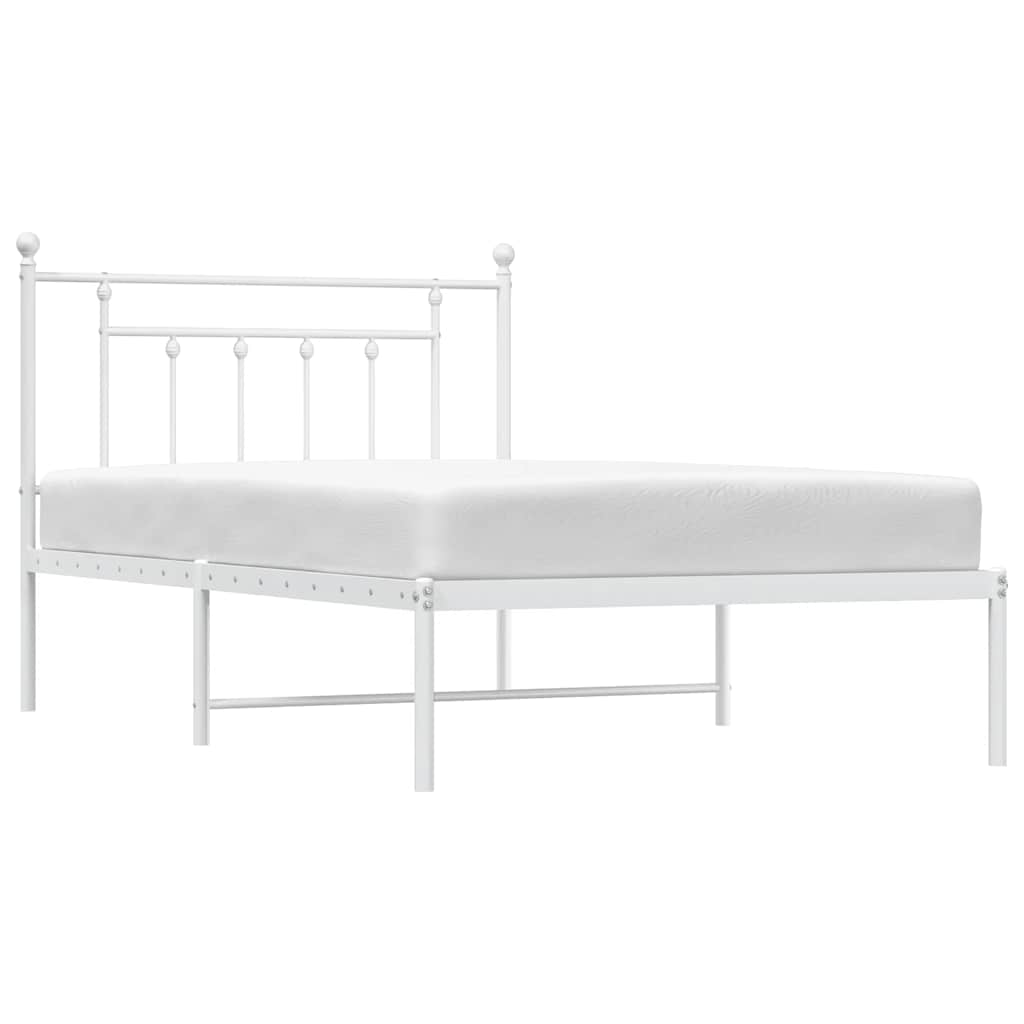 Giroletto con Testiera Metallo Bianco 100x200 cm | homemem39