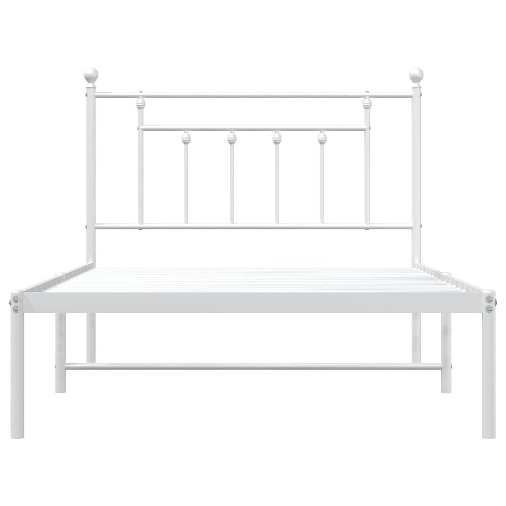 Giroletto con Testiera Metallo Bianco 100x200 cm | homemem39