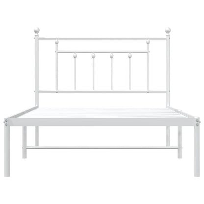 Giroletto con Testiera Metallo Bianco 100x200 cm | homemem39