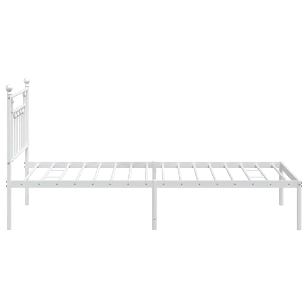 Giroletto con Testiera Metallo Bianco 100x200 cm | homemem39