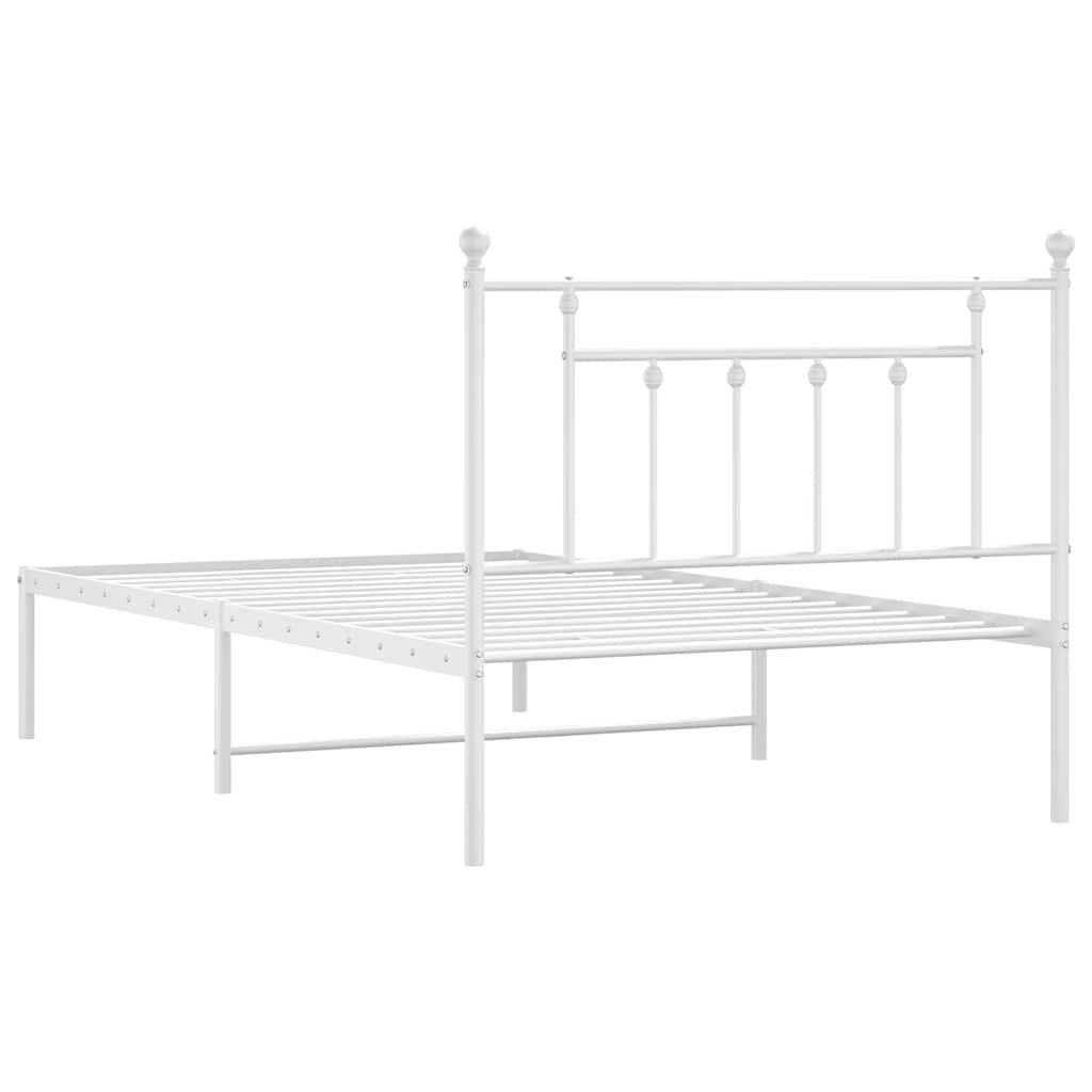 Giroletto con Testiera Metallo Bianco 100x200 cm | homemem39