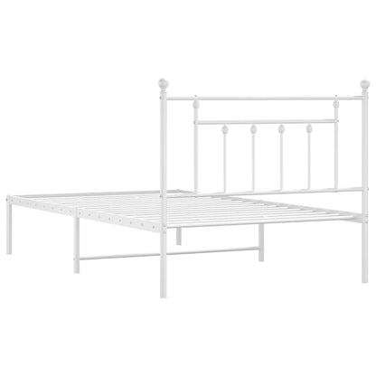 Giroletto con Testiera Metallo Bianco 100x200 cm | homemem39
