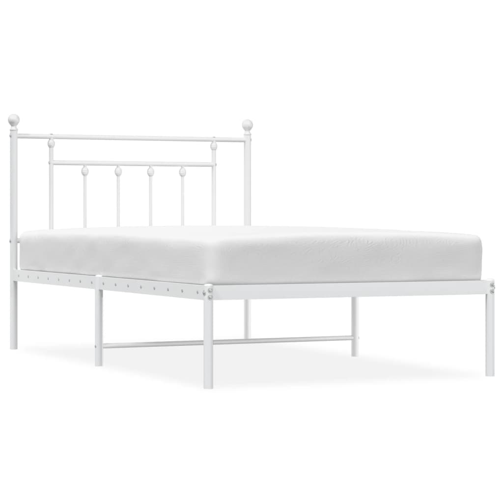 Giroletto con Testiera Metallo Bianco 107x203 cm | homemem39