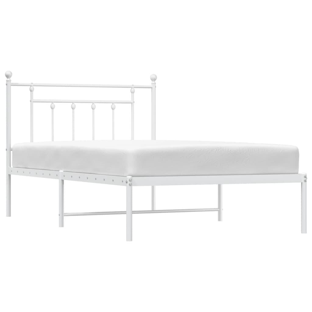 Giroletto con Testiera Metallo Bianco 107x203 cm | homemem39