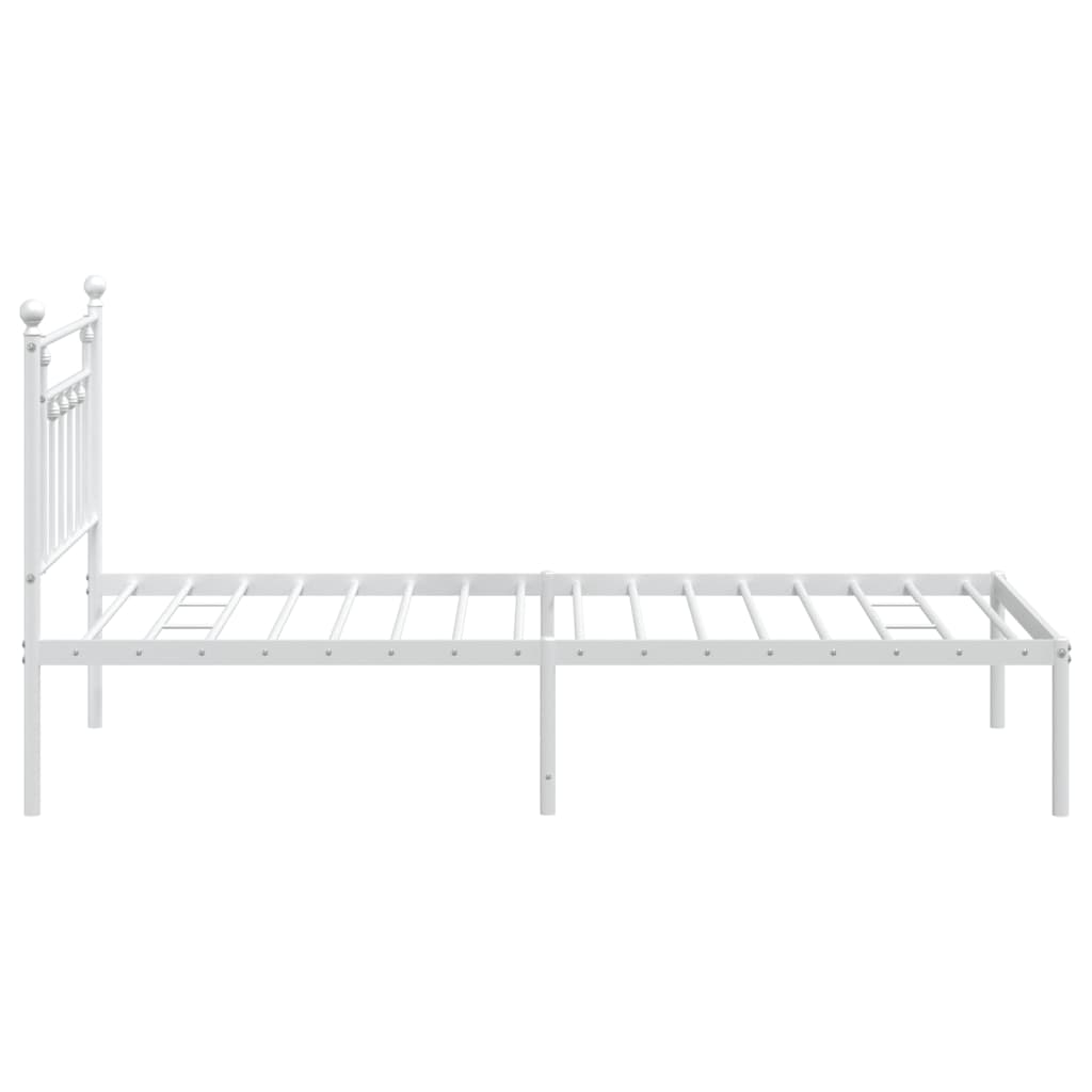 Giroletto con Testiera Metallo Bianco 107x203 cm | homemem39