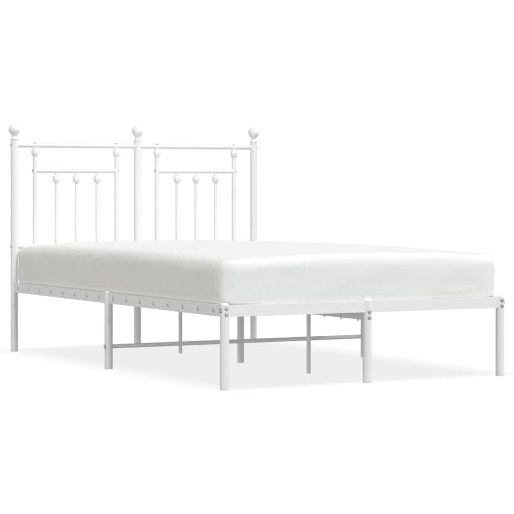 Giroletto con Testiera Metallo Bianco 135x190 cm | homemem39