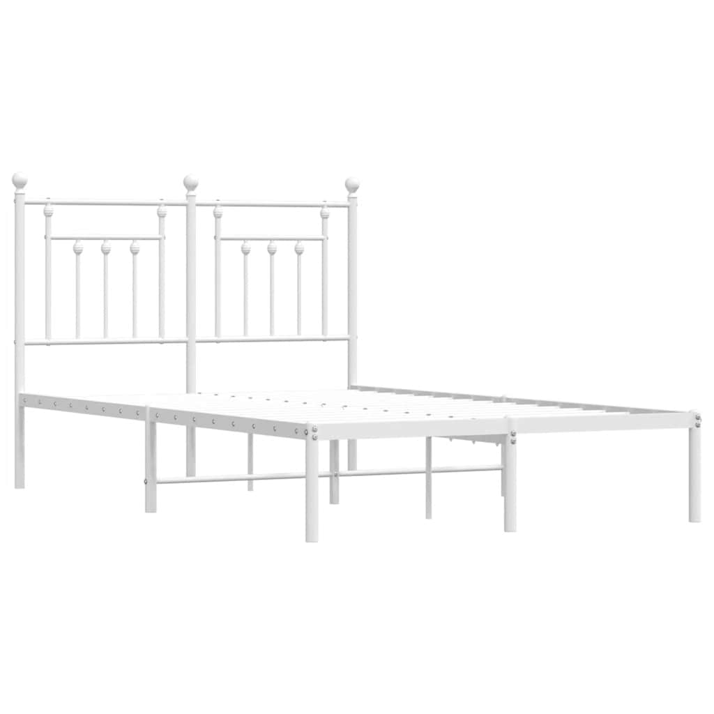 Giroletto con Testiera Metallo Bianco 135x190 cm | homemem39