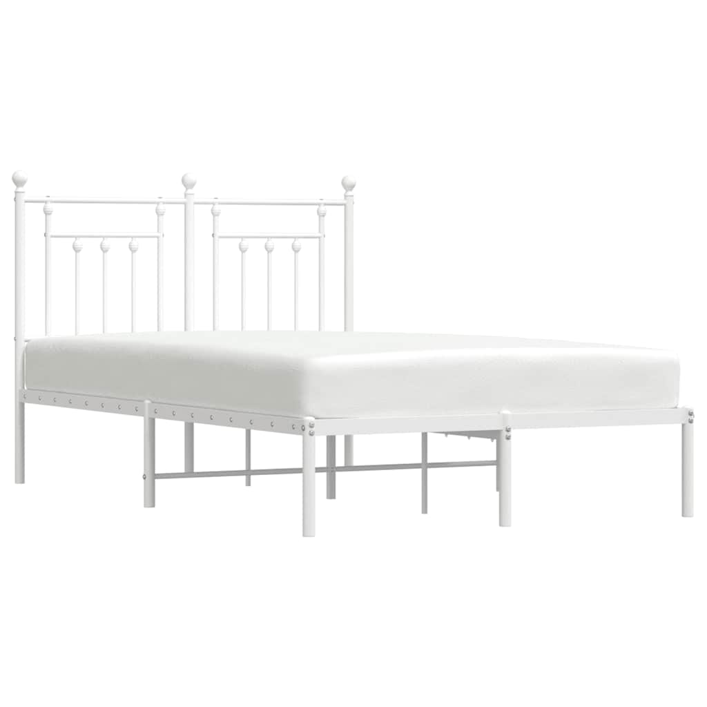 Giroletto con Testiera Metallo Bianco 135x190 cm | homemem39