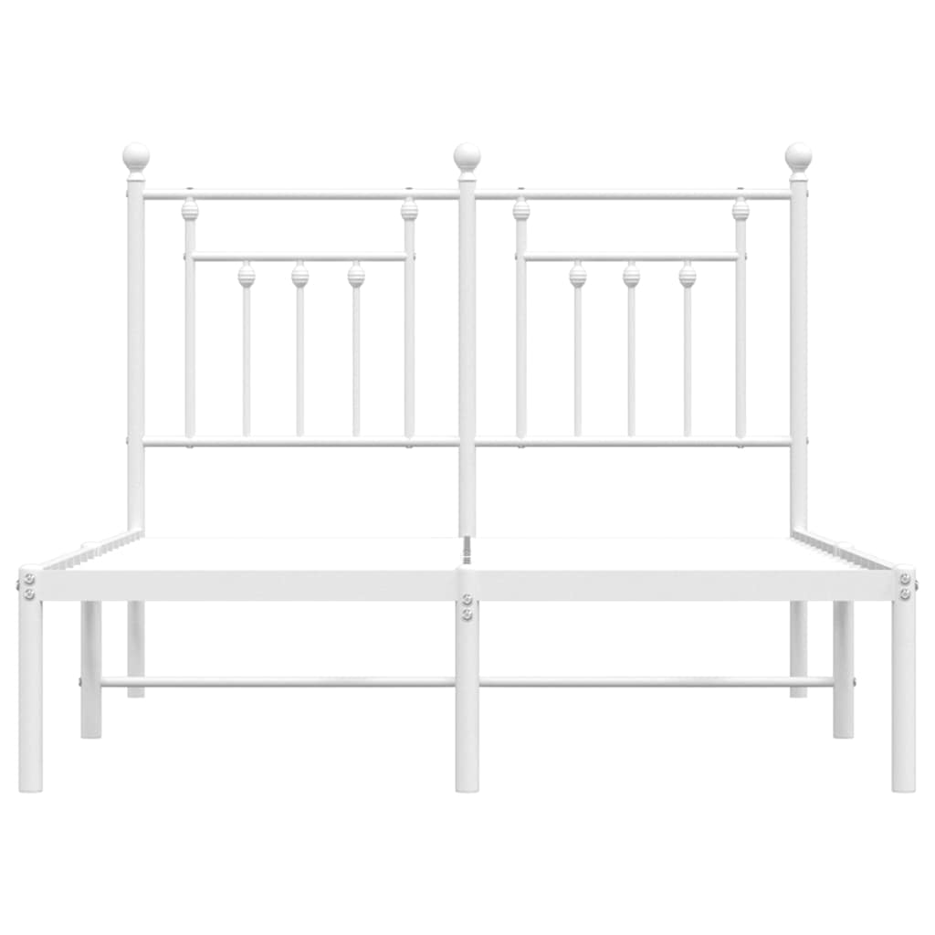 Giroletto con Testiera Metallo Bianco 135x190 cm | homemem39
