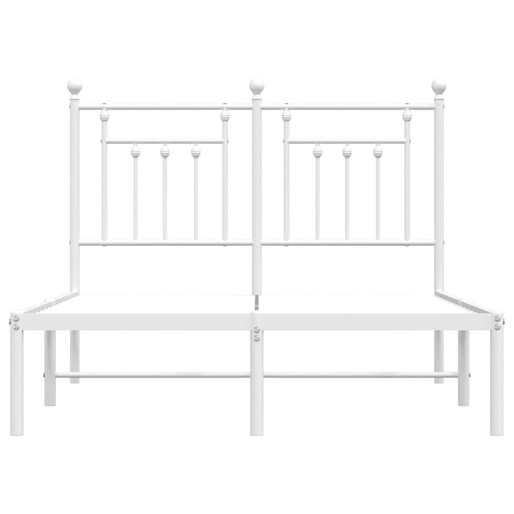 Giroletto con Testiera Metallo Bianco 135x190 cm