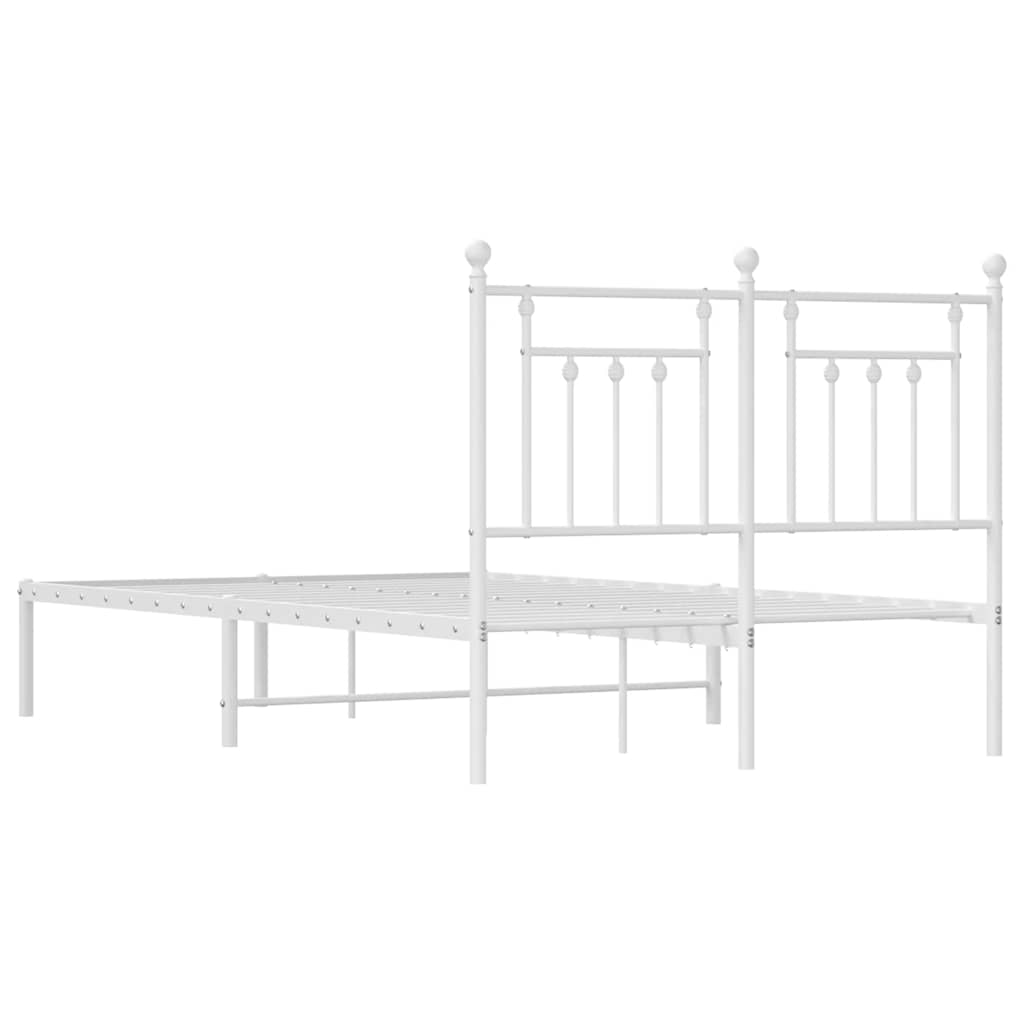 Giroletto con Testiera Metallo Bianco 135x190 cm | homemem39