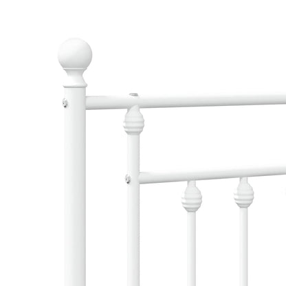 Giroletto con Testiera Metallo Bianco 135x190 cm | homemem39