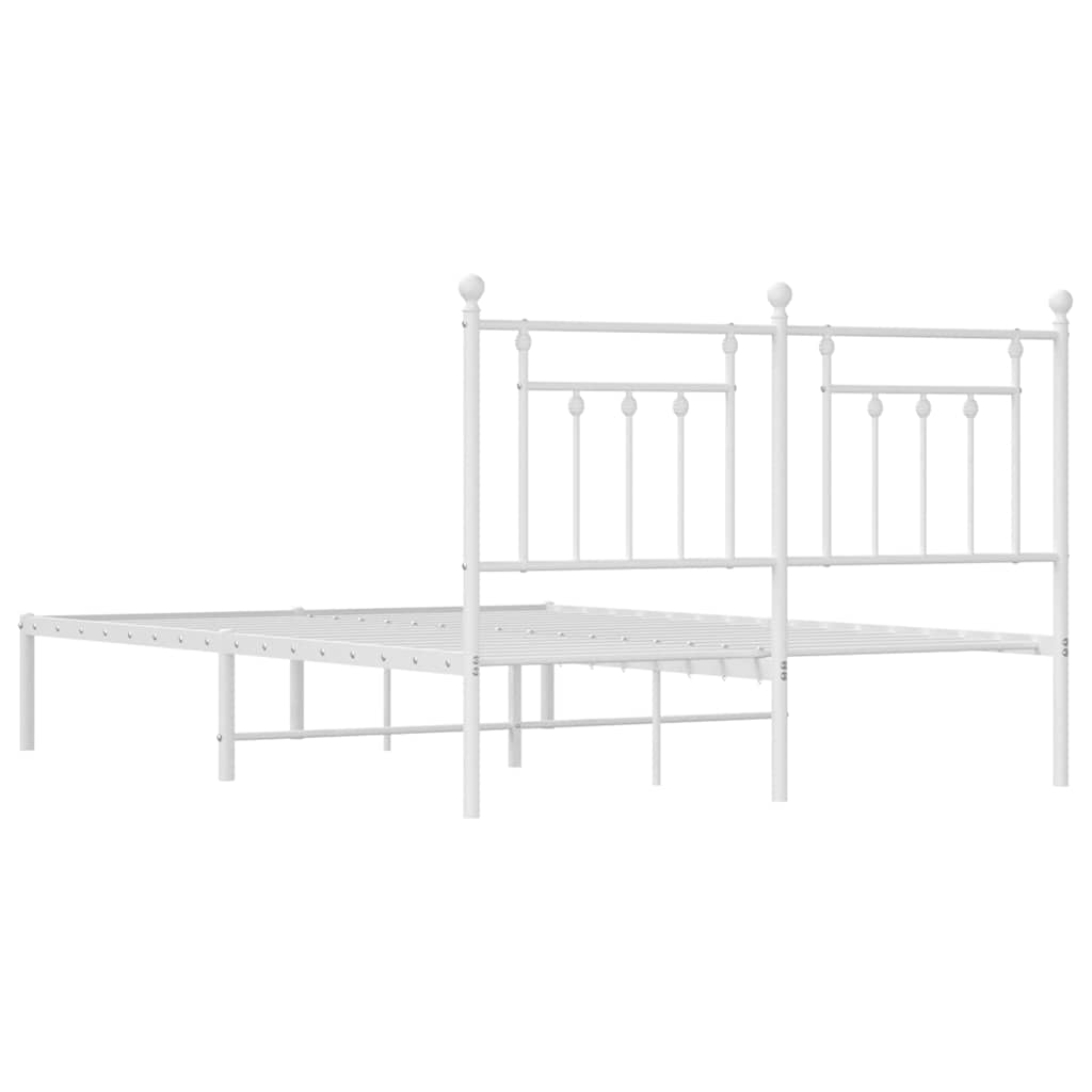 Giroletto con Testiera Metallo Bianco 140x190 cm