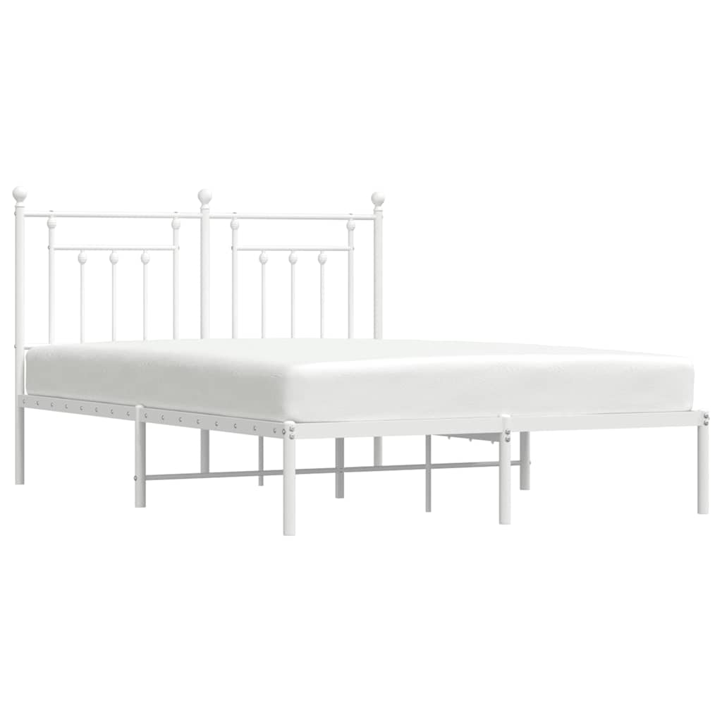 Giroletto con Testiera Metallo Bianco 140x200 cm | homemem39