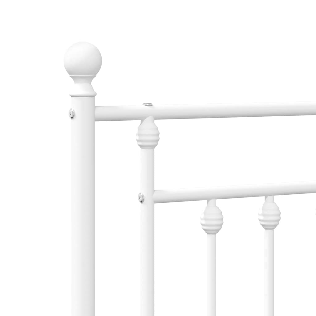Giroletto con Testiera Metallo Bianco 140x200 cm | homemem39