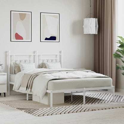 Giroletto con Testiera Metallo Bianco 140x200 cm | homemem39