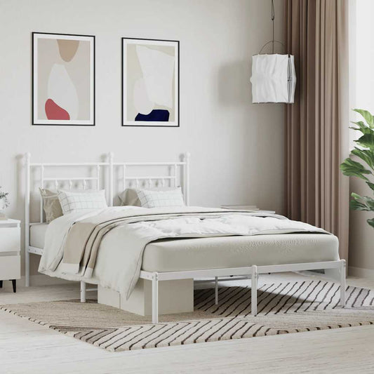Giroletto con Testiera Metallo Bianco 140x200 cm | homemem39
