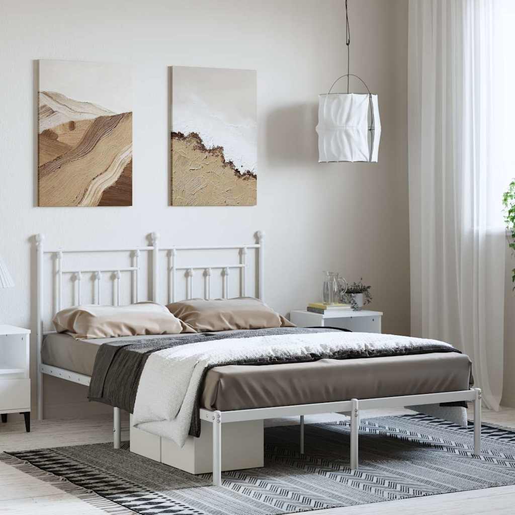 Giroletto con Testiera Metallo Bianco 150x200 cm