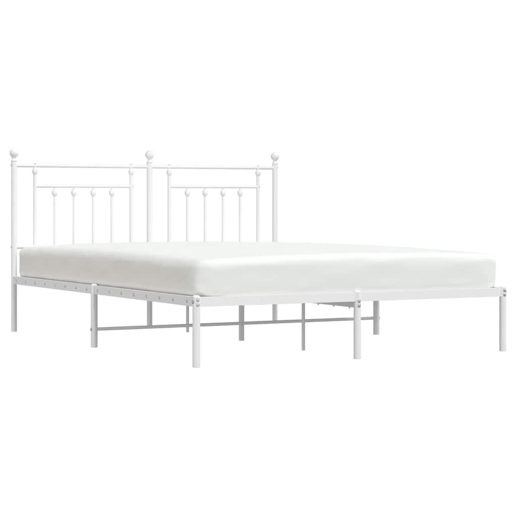 Giroletto con Testiera Metallo Bianco 180x200 cm