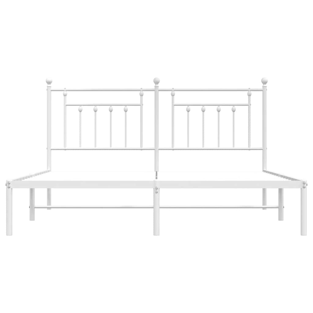 Giroletto con Testiera Metallo Bianco 180x200 cm